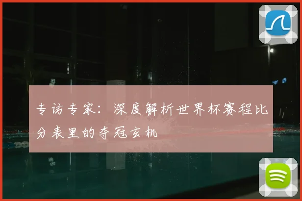 专访专家:深度解析世界杯赛程比分表里的夺冠玄机